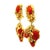 1960s Italian Sardinian Coral 18k Gold Floral Drop Earrings, Pair For Sale - Image 9 of 10