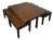 Leather Coffee Table with Nesting Stools, Set of 5 For Sale
