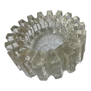 1960s Cast Swedish Glass Ash Dish For Sale