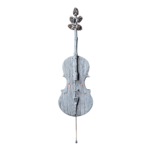 Vintage Large 67” Wooden Carved Sculpture of a Cello