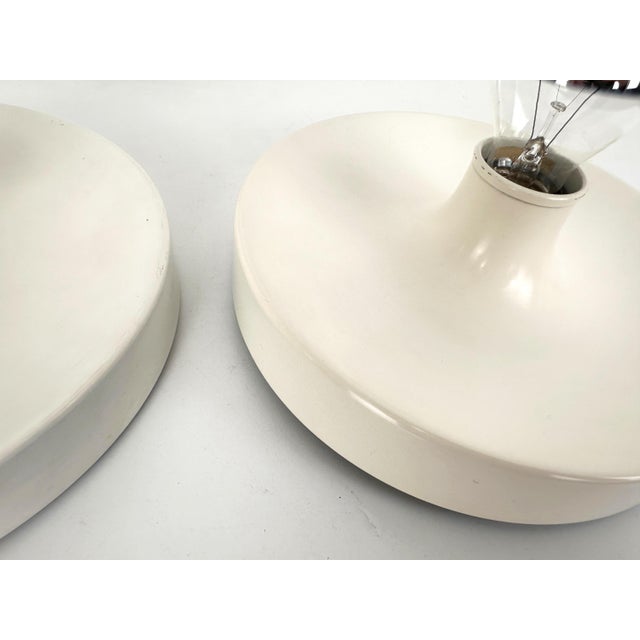 German White Wall Lights, 1960s, Set of 2 For Sale - Image 9 of 16