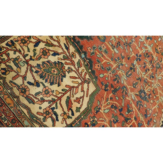 Authentic Antique Hand Knotted Persian Sarouk Farahan Rug - 8'8"x 11'6" For Sale - Image 10 of 13