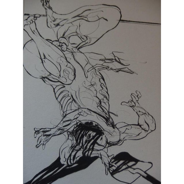 Claude WEISBUCH The fall, 1975 Original engraving on Velin Rives BFK Signed in pencil Numbered and limited to 80 copies...