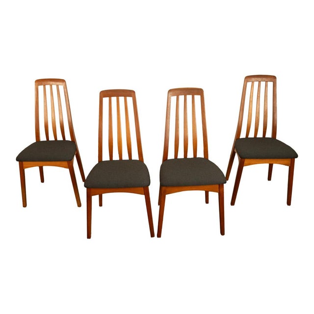 Knoll Set 4 Danish Mid Century Modern "Eva" Teak Dining Chairs by Niels Koefoed 1964 For Sale - Image 4 of 18