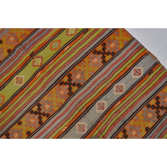 Textile Vintage Turkish Wool Kilim Rug For Sale - Image 7 of 10