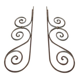 Antique Victorian Iron Brackets or Garden Ornaments- A Pair For Sale