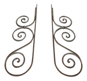 Antique Victorian Iron Brackets or Garden Ornaments- A Pair
