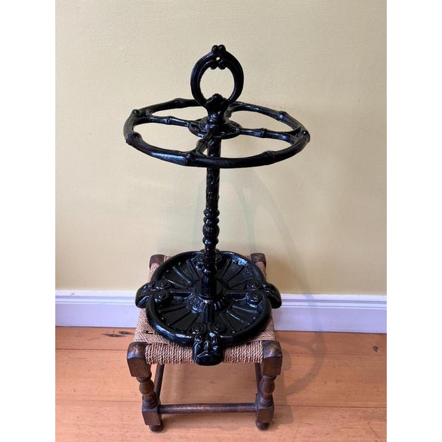 Exceptional and unusual antique ‘4 slot’ Victorian cast iron hall stick umbrella stand holder