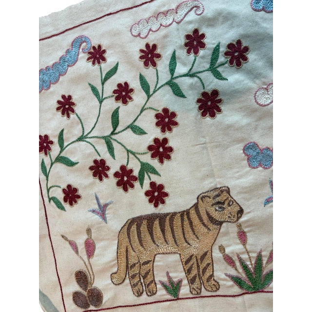 Gold Tiger Suzani Wall Hanging For Sale In New York - Image 6 of 6