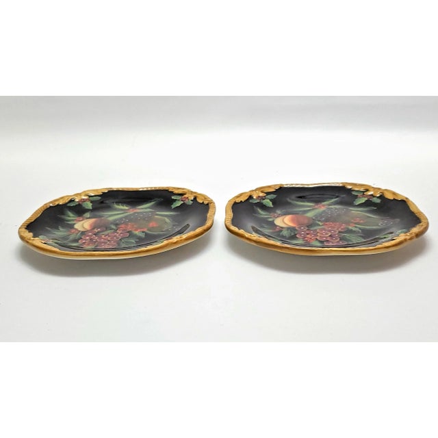 Vintage Raymond Waites Salad Plates With Peaches and Grapes - a Pair For Sale - Image 9 of 11