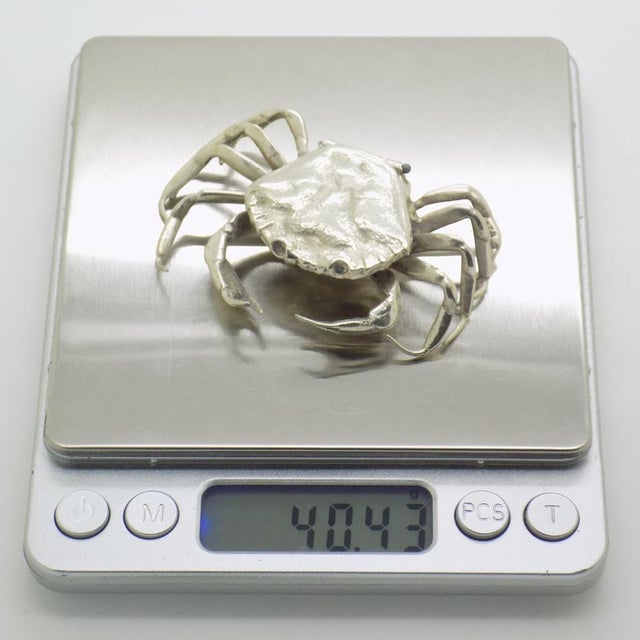 Large Vintage Italian Handmade Silver Crab-Shaped Box, 1950s For Sale - Image 10 of 13