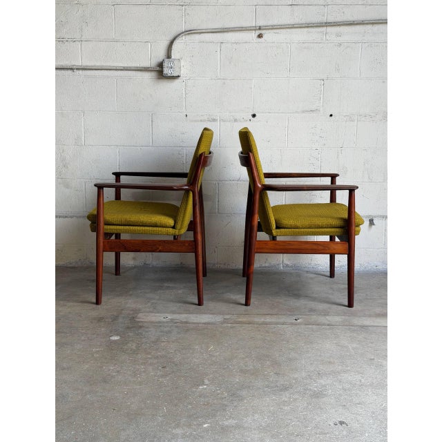Mustard In Style of Arne Vodder Rosewood Set of 2 Model 341 Lounge Chairs Sibast Denmark Mid-Century Modern 1960s For Sale - Image 8 of 10