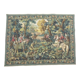 Vintage Belgium Tapestry by Ter Waes Ltd of Hunting Scene - "Hawking With Emperor Maximilian" For Sale