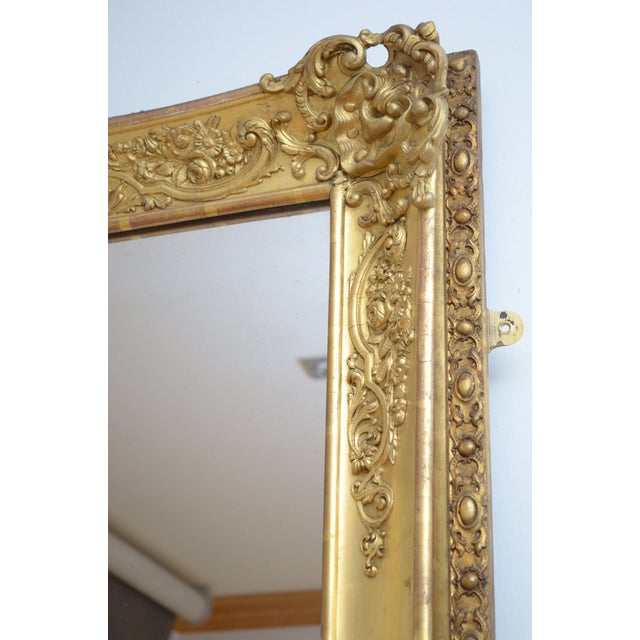 Gold Full Length Floor-Standing Pier Chateau Mirror, 1850 For Sale - Image 8 of 15
