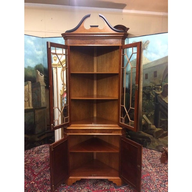 Vintage Corner Cabinet, Burl Walnut and Curly Maple Cabinet For Sale - Image 11 of 11