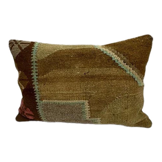 Turkish Hemp Pillow Cushion Natural Tan Brown Pillow Cushion Cover 16" x 24" For Sale