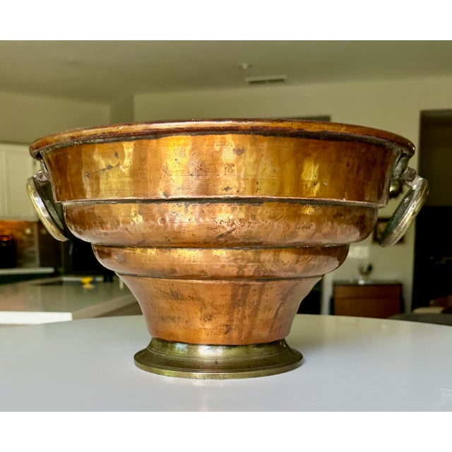 French Antique Copper & Brass Champagne Cooler or Planter For Sale - Image 10 of 18
