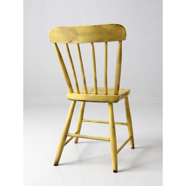 Antique Primitive Painted Plank Seat Chair For Sale - Image 6 of 12