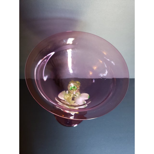 Late 20th Century Davide Fuin Murano Glass Tazza Compote Bowl 16in For Sale - Image 11 of 17
