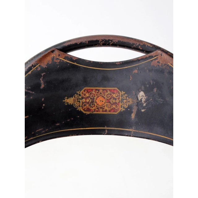 Black Vintage Metal Folding Chair For Sale - Image 8 of 13