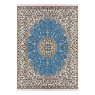 Hand-Knotted Nain Rug in Wool and Silk For Sale