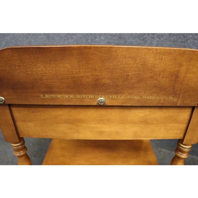 Pair of Hitchcock Maple Two-Drawer Side Tables With Stenciled Decoration For Sale - Image 11 of 12