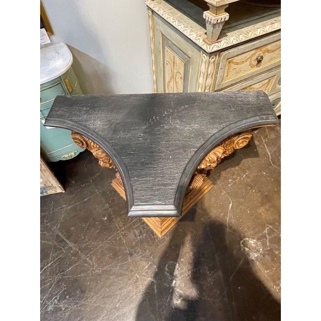 Late 19th Century 19th Century Austrian Carved Pine Neo Classical Console With Slate Top For Sale - Image 5 of 8