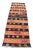 1960s Rustic Hand Knotted Striped Runner Rug For Sale
