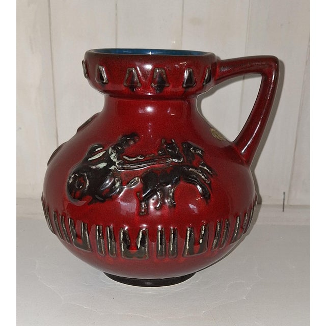 Vintage Red Ceramic Vase by Jopeko, 1970s For Sale - Image 6 of 6