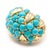 1960s Vintage 18k Yellow Gold Persian Turquoise Dome Ring, Size 5.75 For Sale - Image 10 of 10