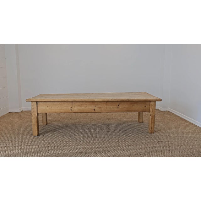 Wood Antique English Pine Coffee Table - Circa 1910 For Sale - Image 7 of 8