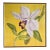 Tropical Orchid Flower Framed Art Painted Silk Batik Signed & Dated 1994 19” Sq For Sale
