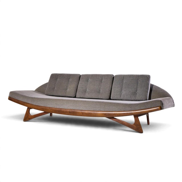 Mid-Century Modern Adrian Pearsall for Craft Associates Mid Century Walnut Gondola Sofa For Sale - Image 3 of 9