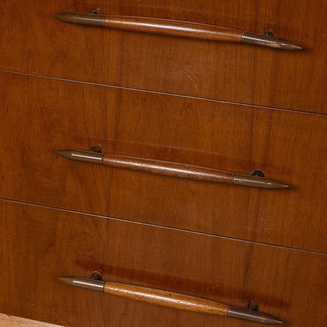 Brown Italian Credenza with Brass Handles, 1950s For Sale - Image 8 of 13