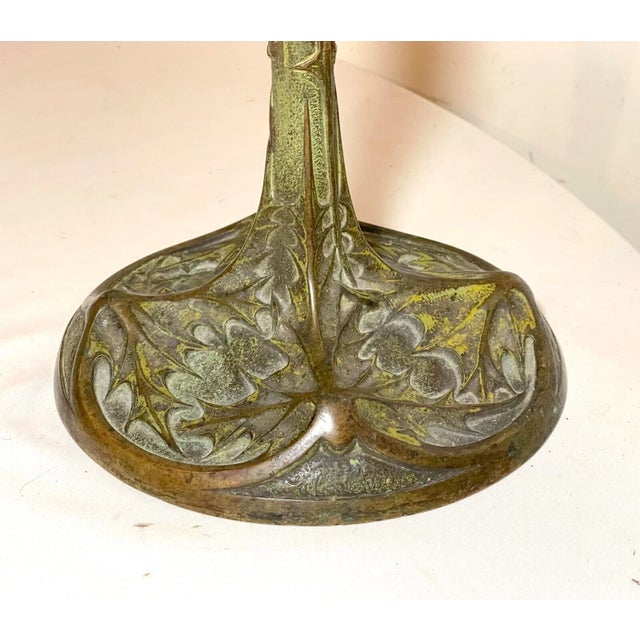 Antique 1800's Ornate Art Nouveau Patinated Bronze Leleu Paris Salon Oil Lamp For Sale In New York - Image 6 of 12
