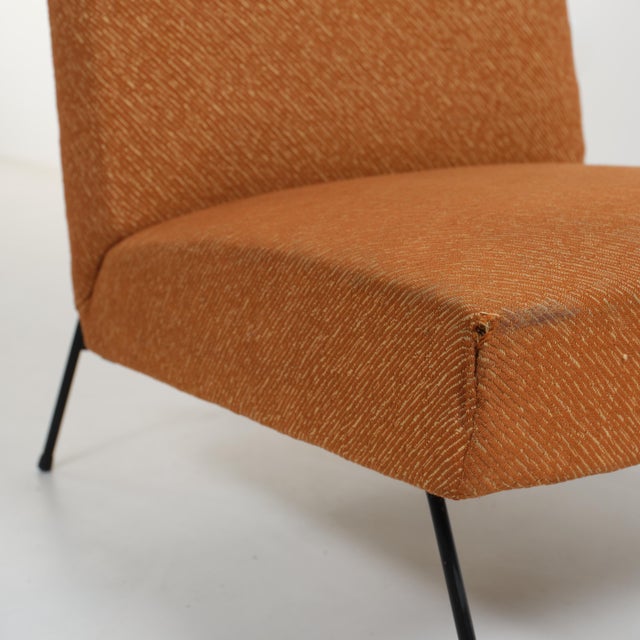 Black Vintage Italian Lounge Chair with Original Upholstery and Black-Lacquered Metal by Mario Franchioni, 1950s For Sale - Image 8 of 10