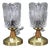 Mid-Century Table Lamps with Sculpted Pressed Glass Shades from Lidokov, 1970s, Set of 2 For Sale