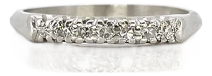 1950s Vintage Platinum Single Cut Diamond Ring, Size 7.25