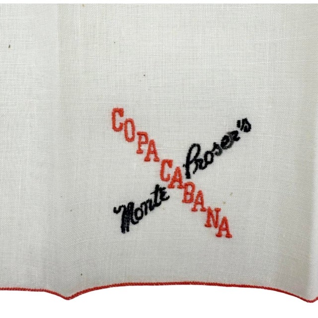 Vintage Copacabana Nyc Nightclub Linen Napkins - Set of 3 For Sale - Image 4 of 9