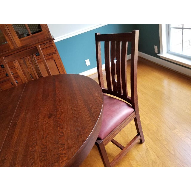 Arts and Crafts Villageois Mission Oak Dining Set 7 Pieces Chairish