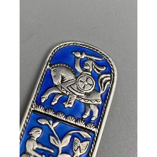 Mid-Century Collectors Spoon in Sterling Silver with Enamel Work by David Anderson, Norway For Sale - Image 4 of 10