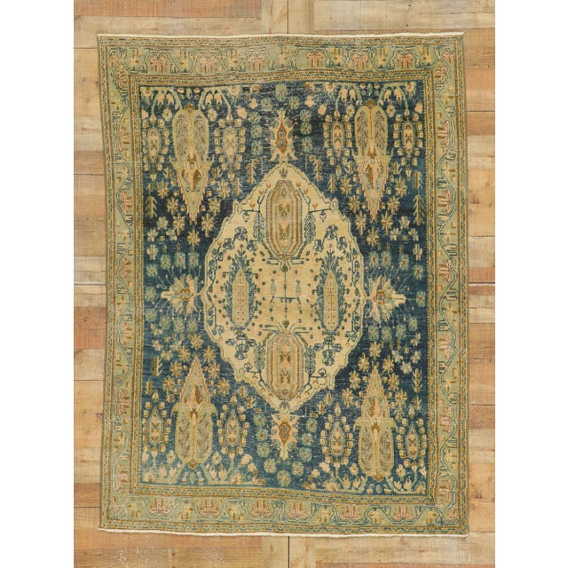 Mid 20th Century Rustic Vintage Persian Afshar Rug, 04'09 X 06'06 For Sale - Image 9 of 10