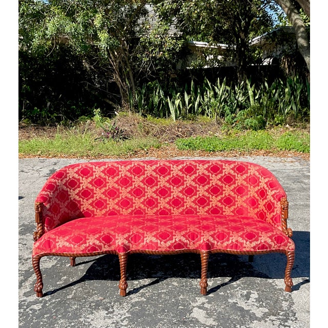 Vintage Regency Knot and Rope Sofa For Sale - Image 4 of 10