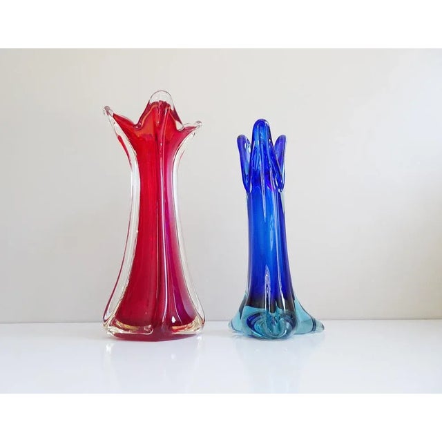 Mid-Century Modern Murano Glass Vases, Italy, 1960s, Set of 2 For Sale - Image 3 of 11