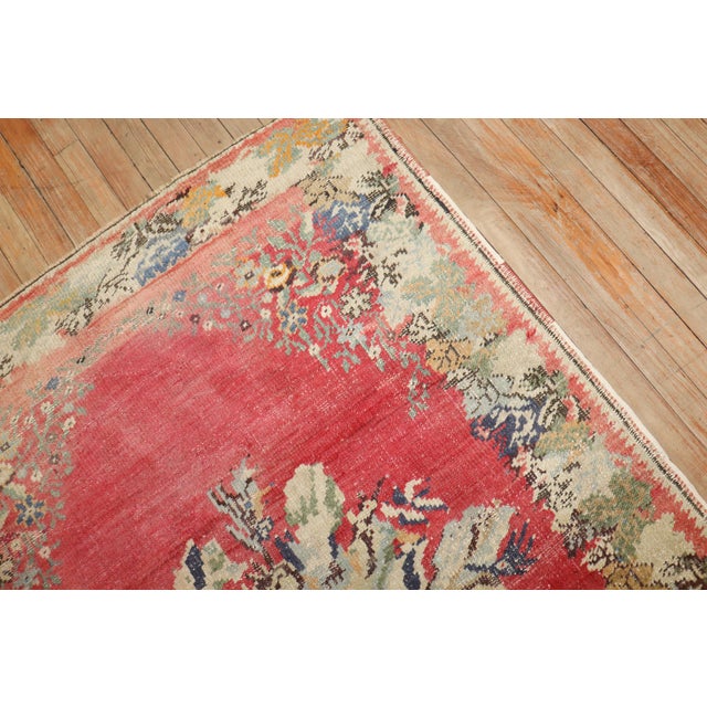 Early 20th Century Zabihi Collection Turkish Ghiordes Pink Rug - 3'11" x 5'11" For Sale - Image 4 of 9