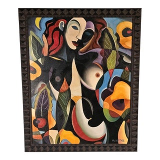 Female Nude Abstract Painting Signed Paul Honatke, 2002 For Sale