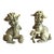 Vintage Asian Chinese Ivorine Cream Resin Foo Dog Temple Altar Figurines - a Pair For Sale