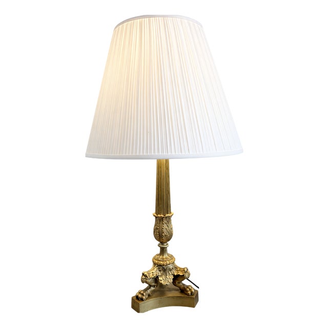 French Empire Gilt Bronze Lamp, 1810 For Sale