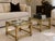 An elegant pair of vintage side tables by Mastercraft, featuring the brand’s signature architectural brass construction...
