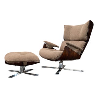 Brazilian Modern "Paulistana" Armchair With Ottoman by Jorge Zalszupin, C. 1959 - Lot 802a For Sale